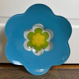Villeroy Boch Wonderful World Fusing Bowl Floral Blue 12" Green Yellow Retro